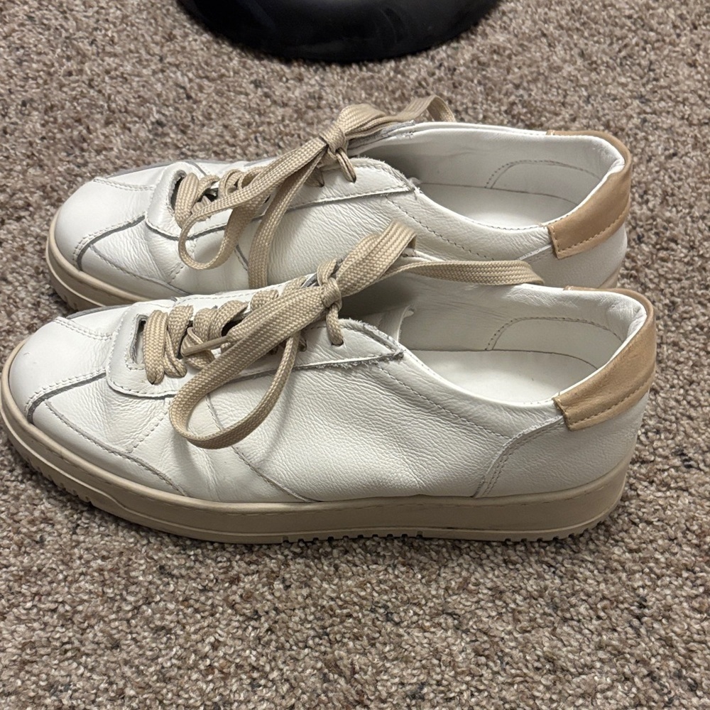MONTEZEMOLO Men's White Calf Leather Tennis Court Sneakers Size 7 - Picture 6 of 9